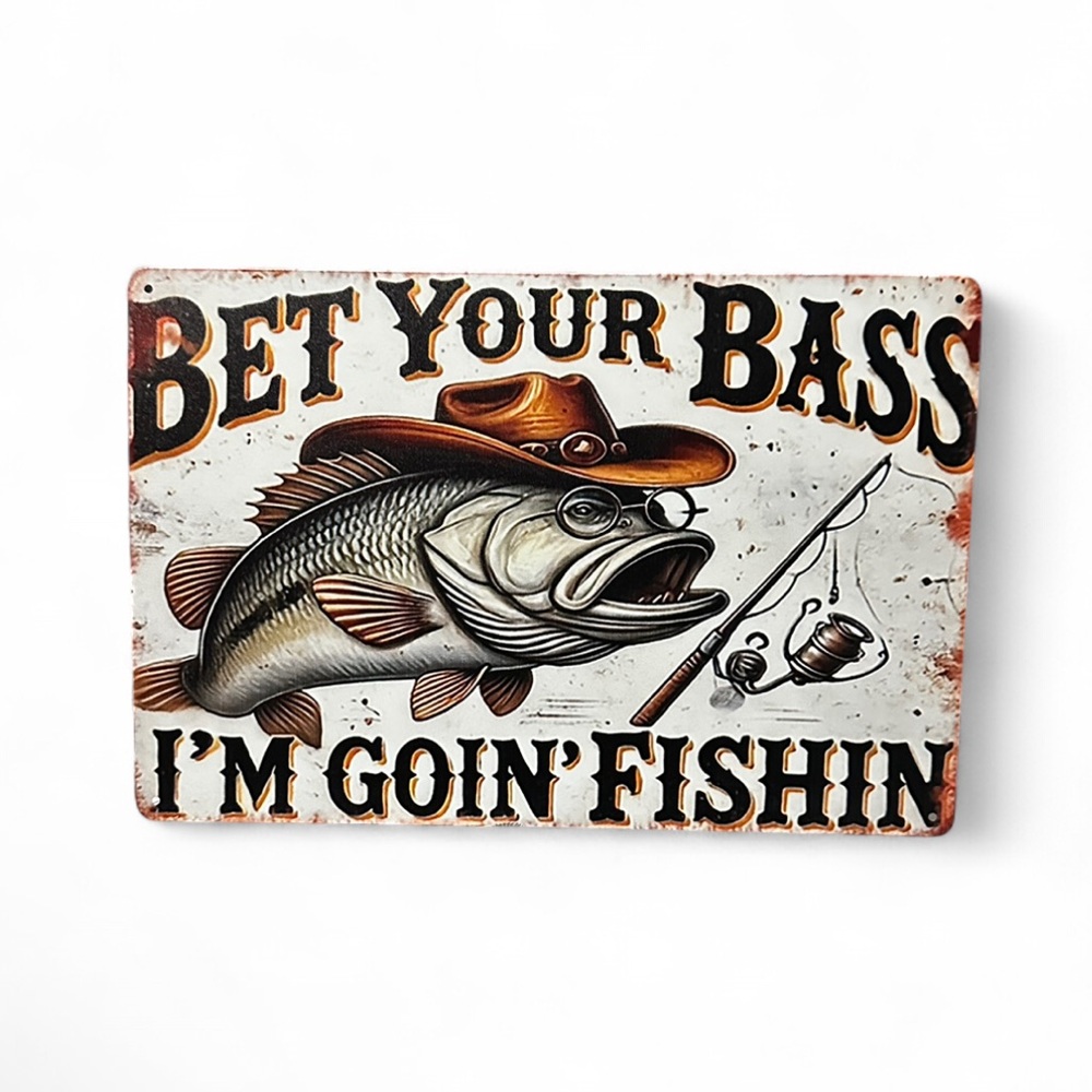 Fishing Themed Metal Sign